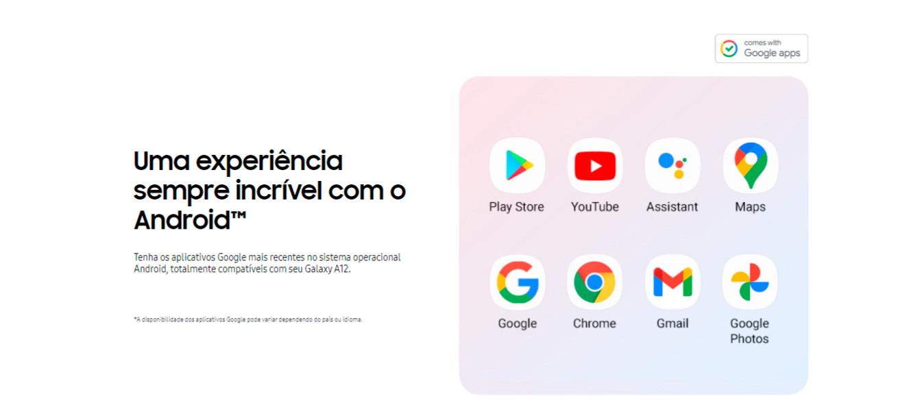 Smartphone Samsung Galaxy A12 64GB 4GB RAM Tela de 6,5 Câmera Quádrupla Traseira 48MP + 5MP + 2MP + 2MP Frontal de 8MP Bateria 5000mAh Preto